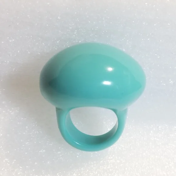 Seafoam Green Resin Mushroom Ring Size 8.5 - Picture 2 of 11
